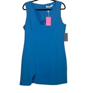 Amanda Uprichard Blue Jay Mini Dress XL NWT Sleeveless Cocktail Shift Cutout